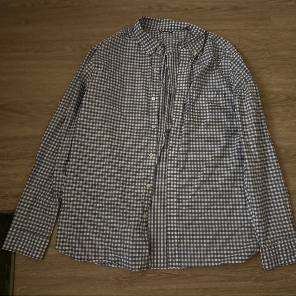 Vineyard Vines Gray and White Gingham Shirt